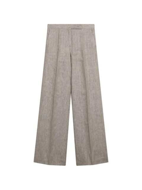 Max Mara herringbone linen twill trousers - Neutrals - zdjęcie produktu nr 1