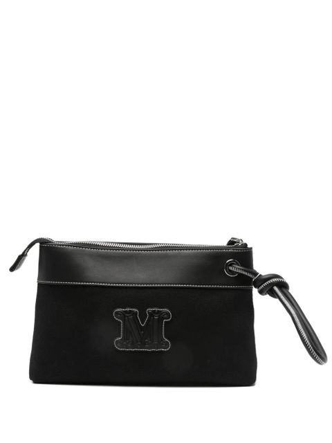 Max Mara logo-patch clutch bag - Black - zdjęcie produktu nr 1