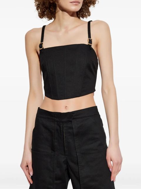 Cult Gaia square-neck crop top - Black