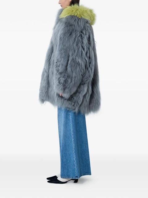 Marni single-breasted shearling coat - Grey - zdjęcie produktu nr 2