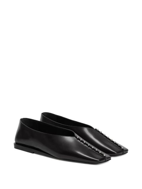 Jil Sander studded pointed-toe flats - Black - zdjęcie produktu nr 2