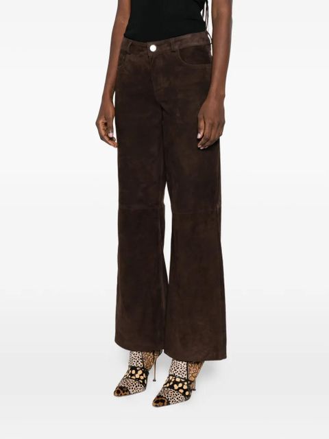 Nour Hammour Milo suede trousers - Brown