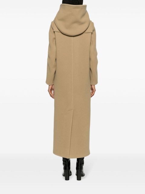 Prada slouch-hood wool coat - Neutrals