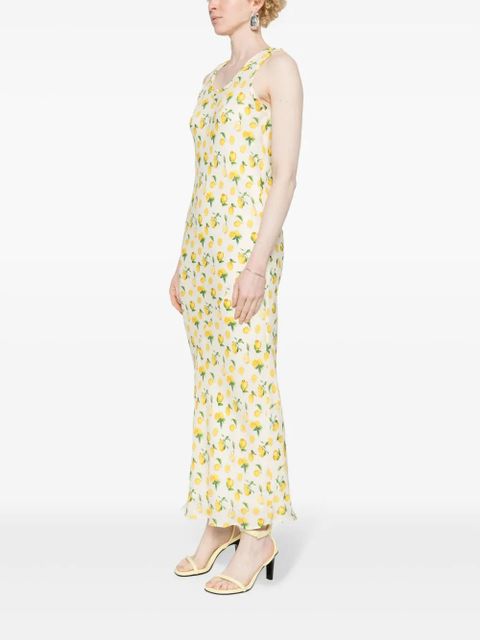 Sportmax Tonale lemon-print maxi dress - Neutrals