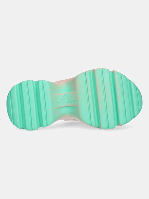 adidas by Stella McCartney klapki Clog damskie kolor zielony na platformie JH8952