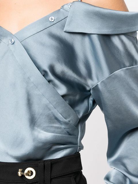 Simkhai off-the-shoulder satin top - Blue
