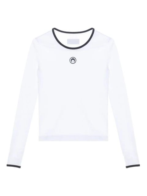 Marine Serre moon-logo long-sleeve T-shirt - White - zdjęcie produktu nr 1