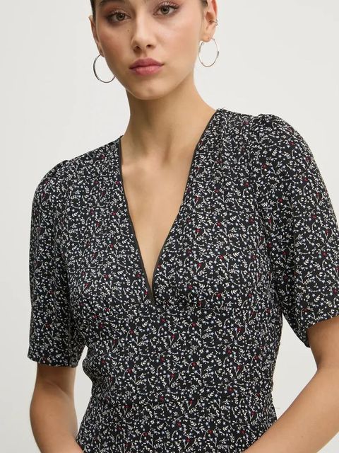 Tommy Jeans sukienka kolor czarny midi rozkloszowana DW0DW20450