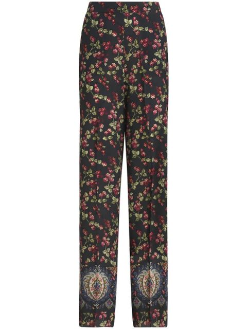 ETRO floral-print straight-leg trousers - Black - zdjęcie produktu nr 1