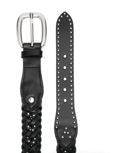 Golden Goose braided studded leather belt - Black - zdjęcie produktu nr 2