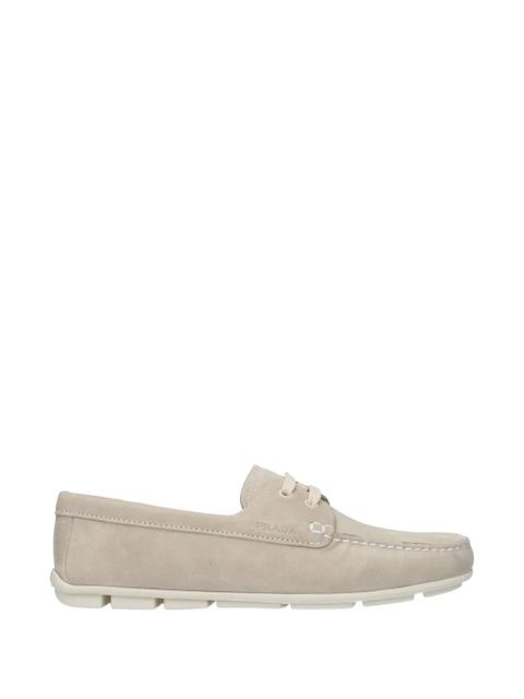 Prada lace-up suede loafers - Neutrals - zdjęcie produktu nr 1