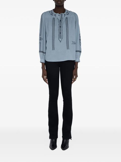 Zadig&Voltaire Tigy embroidered cotton tunic - Blue