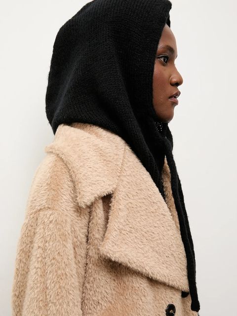 Answear.LAB kaptur z wełną merino kolor czarny