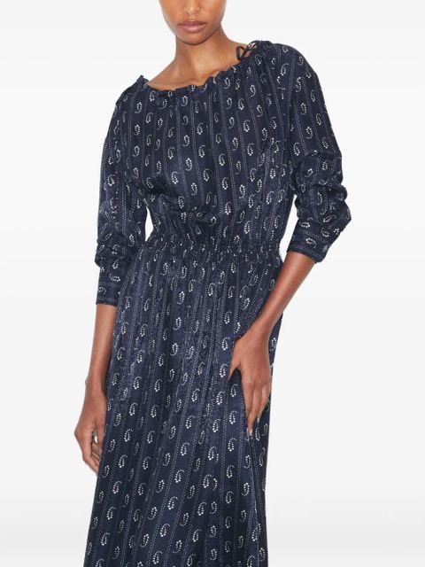 Tory Burch paisley-print smocked dress - Blue