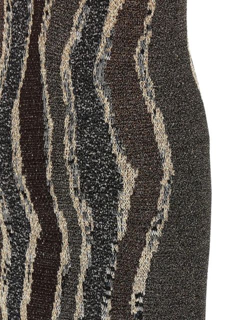 Missoni wave-pattern halterneck maxi dress - Brown