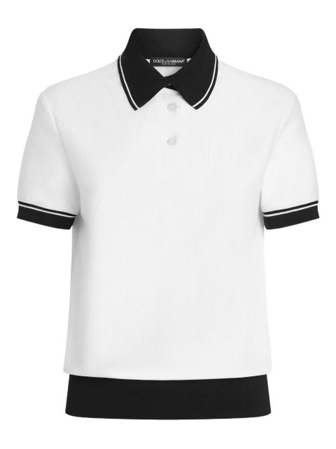 Dolce & Gabbana embroidered-logo polo top - White - zdjęcie produktu nr 1