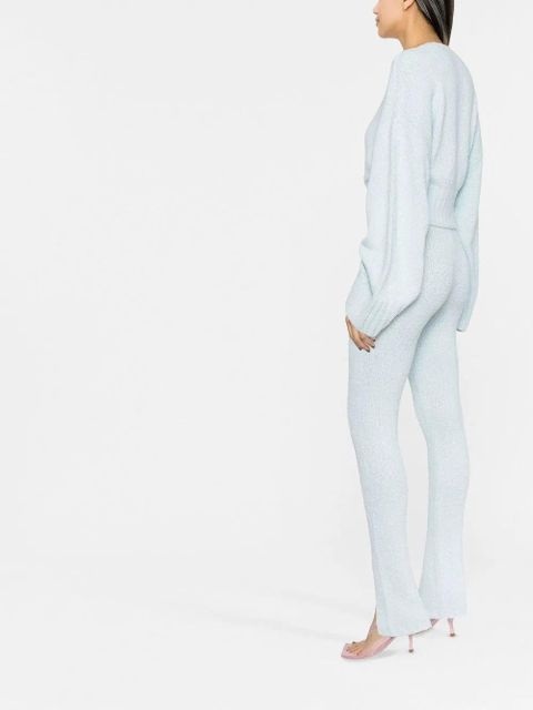 ROTATE BIRGER CHRISTENSEN flared-cuff knitted trousers - Blue