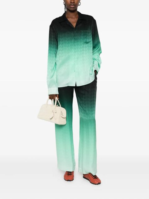 Casablanca Gradient Ping Pong jacquard silk trousers - Black - zdjęcie produktu nr 2