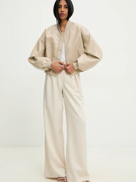 Answear.LAB kurtka kolor beżowy przejściowa oversize