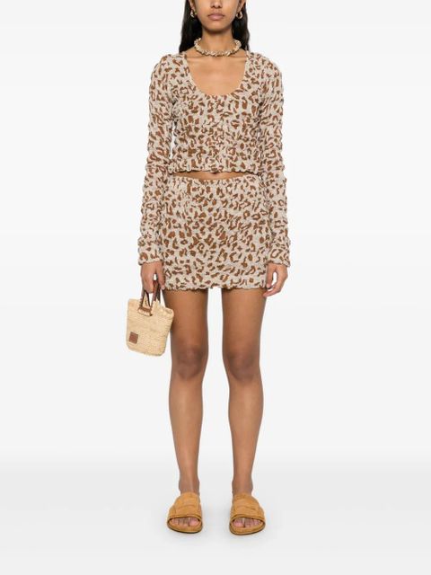 Nanushka graphic-print cropped top - Neutrals - zdjęcie produktu nr 2