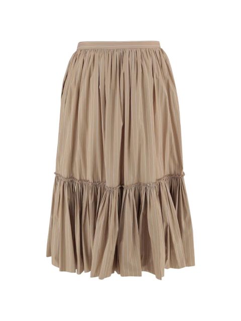 Jil Sander pinstripe tiered skirt - Neutrals - zdjęcie produktu nr 2