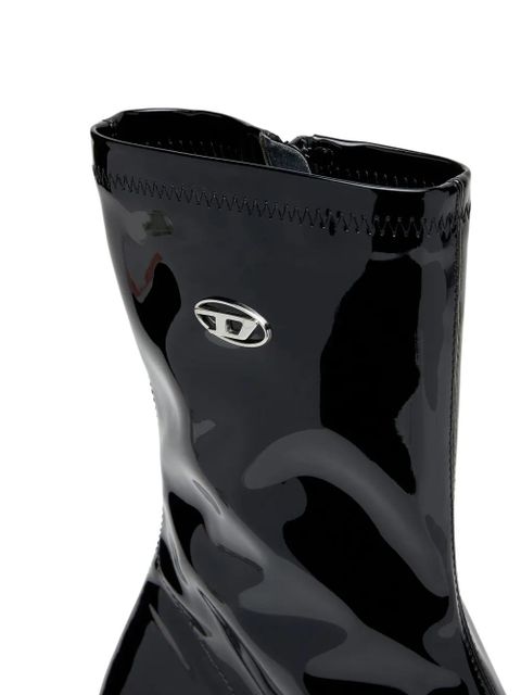 Diesel 75mm Amber logo-plaque ankle boots - Black