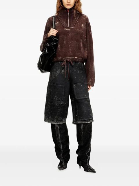 Diesel M-Marcellette half-zip sweater - Brown