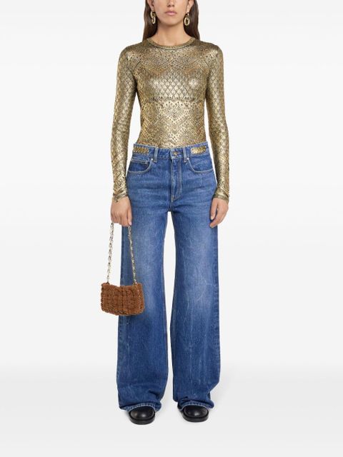 Rabanne 1969 Nano shearling shoulder bag - Brown