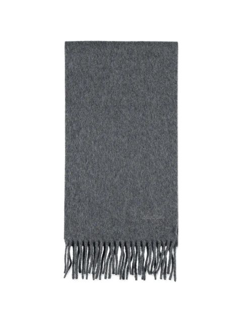Max Mara embroidered logo fringe scarf - Grey - zdjęcie produktu nr 1