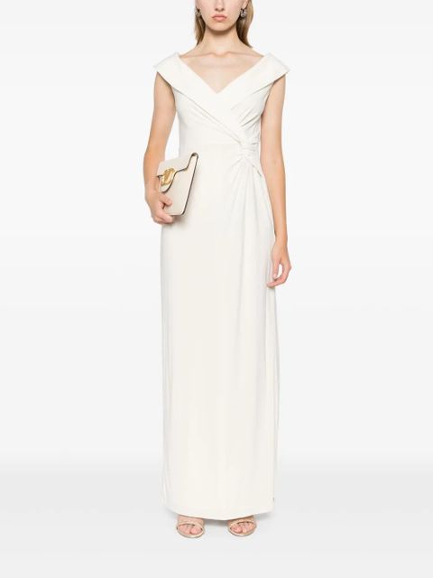 Lauren Ralph Lauren knot-detailed cady maxi dress - Neutrals