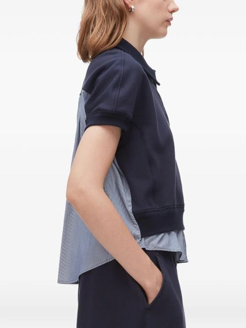 3.1 Phillip Lim striped panelled polo top - Blue