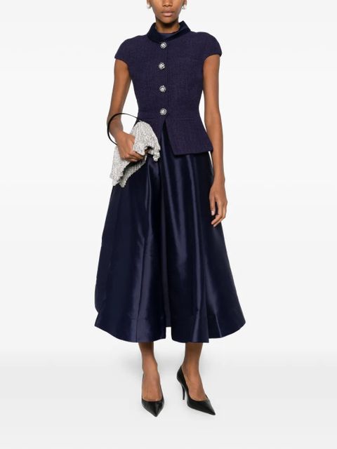 Self-Portrait bouclé-effect tailored midi dress - Blue - zdjęcie produktu nr 2