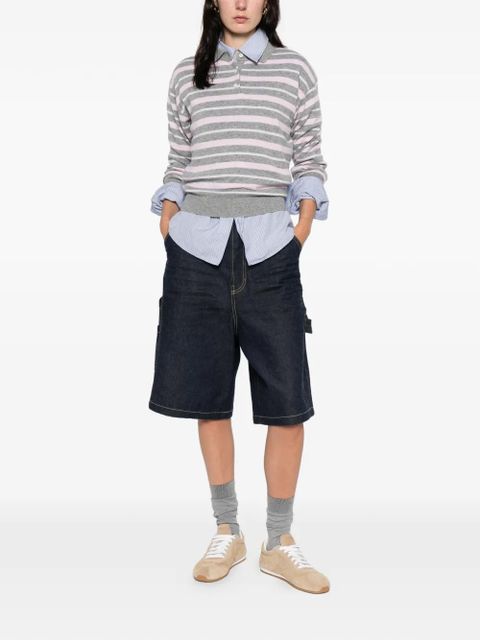 Guest In Residence collegiate stripe long-leeves polo top - Grey - zdjęcie produktu nr 2