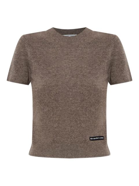 Alexander Wang logo-label knitted top - Brown - zdjęcie produktu nr 1