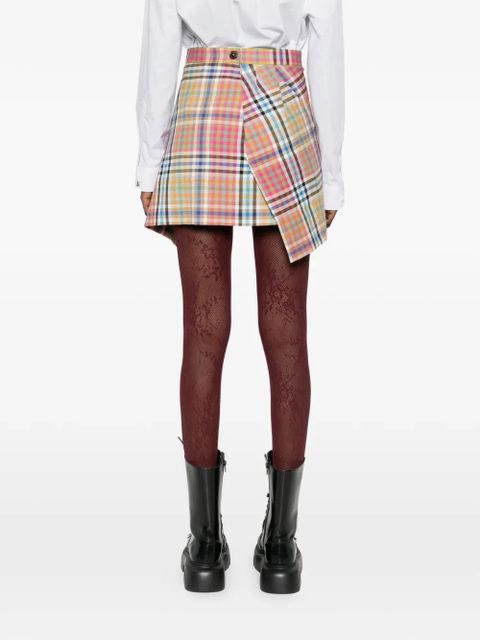Vivienne Westwood Infinity plaid-pattern asymmetric skirt - Neutrals