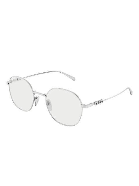 Gucci Eyewear logo round-frame glasses - Silver - zdjęcie produktu nr 2