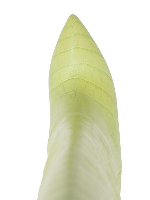 Paris Texas knee high 85mm stiletto boots - Green