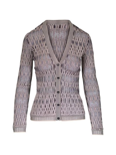 Missoni textured V-neck cardigan - Grey - zdjęcie produktu nr 1