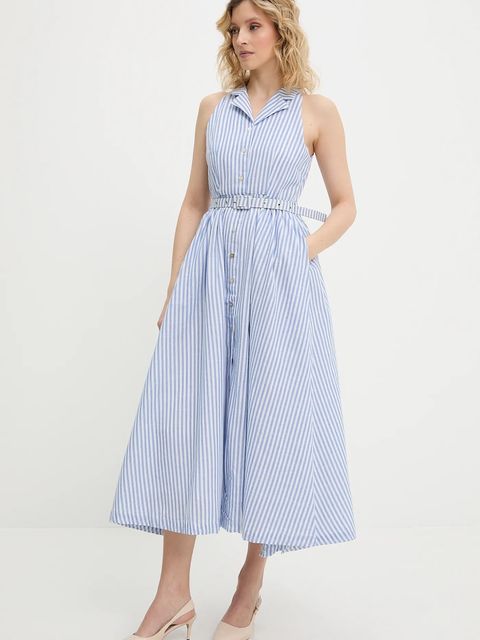 Answear.LAB sukienka kolor niebieski midi rozkloszowana - zdjęcie produktu nr 2