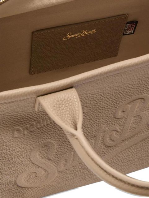 MC2 Saint Barth midi Vanity debossed leather tote bag - Neutrals
