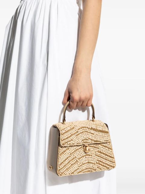Cult Gaia wood-bead embellished tote bag - Neutrals