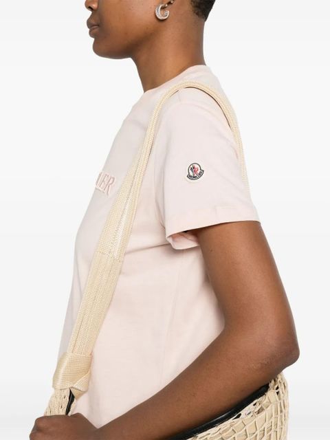 Moncler logo-embroidered T-shirt - Pink