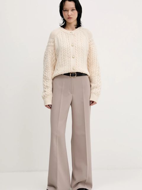 Tommy Jeans kardigan z dodatkiem wełny damski kolor beżowy ciepły DW0DW22511 - zdjęcie produktu nr 2