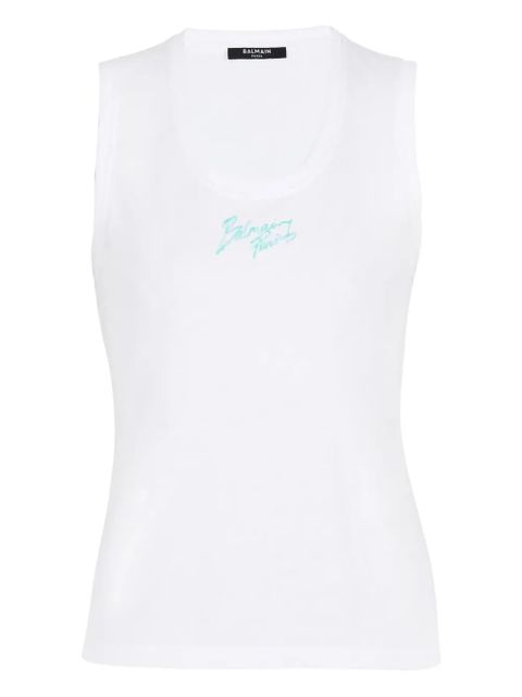 Balmain logo-print tank top - White - zdjęcie produktu nr 1