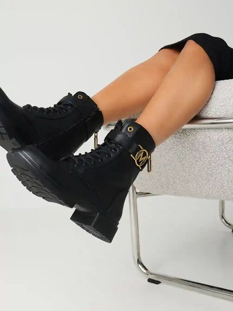 Mexx botki KIMBERLY GLAD damskie kolor czarny na płaskim obcasie MI001700853W