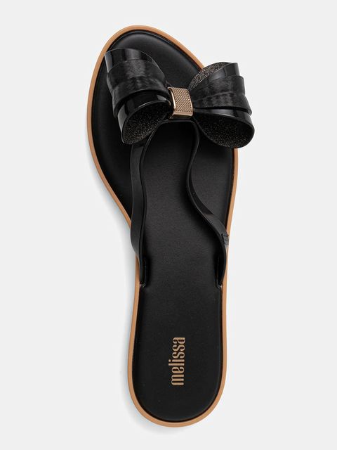 Melissa japonki MELISSA FLIP FLOP SLIM V AD damskie kolor czarny na płaskim obcasie M.35748.AU002