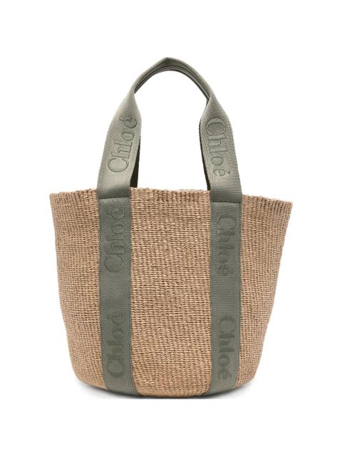 Chloé large logo-strap tote bag - Neutrals - zdjęcie produktu nr 1