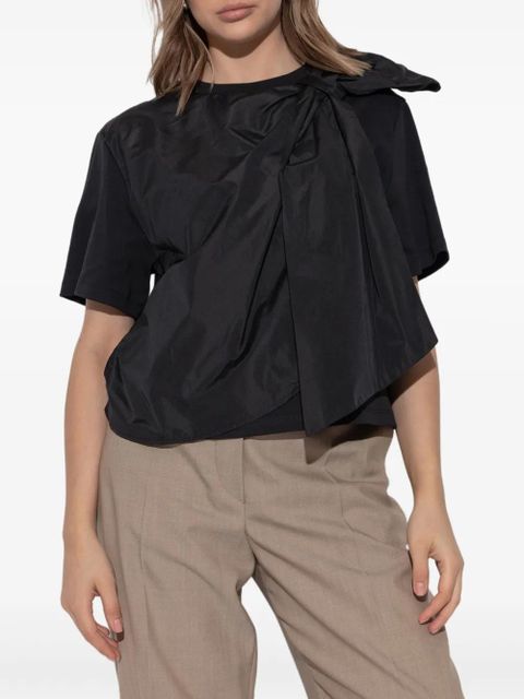 Max Mara bow-detail cotton top - Black