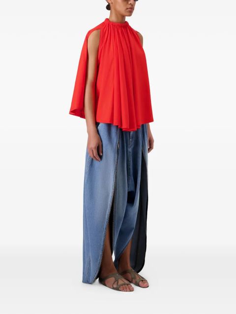 Coperni asymmetric draped blouse - Red