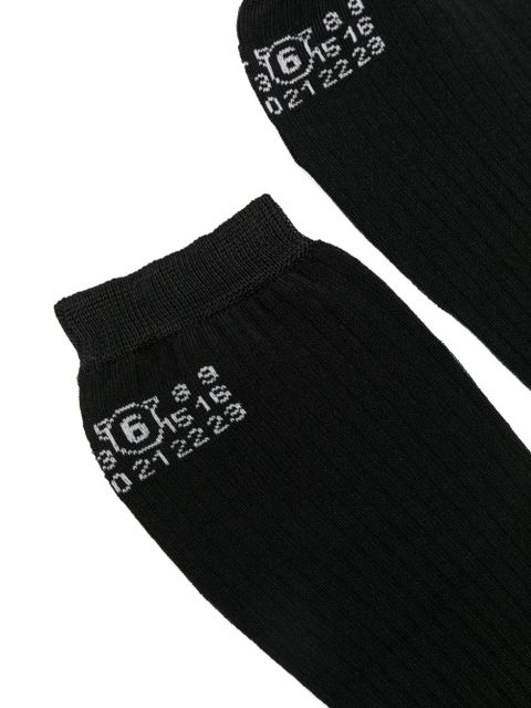 MM6 Maison Margiela logo socks - Black